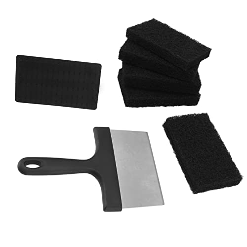 RvSky Household Garden Products Barbecue Grill Griddle Cleaning Kit BBQ Grill Cleaner Set Includes Stainless Steel Scraper Brush Sponge Blocks