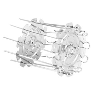 RvSky Garden Supplies Stainless Steel Roaster Electric Oven Barbecue Skewers Needle Cage Set BBQ Grill Accessory