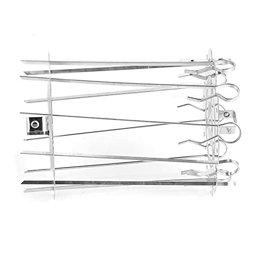 RvSky Garden Supplies Stainless Steel Roaster Electric Oven Barbecue Skewers Needle Cage Set BBQ Grill Accessory