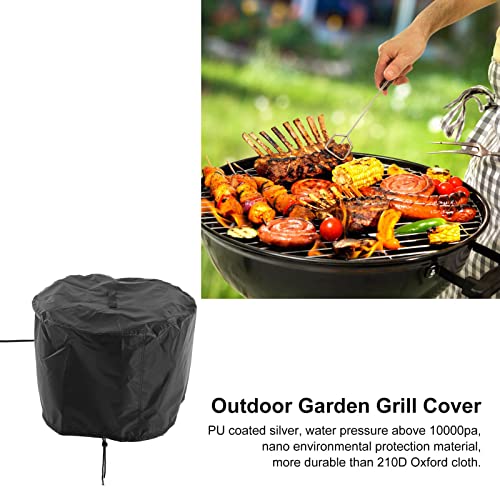 Vakitar Outdoor Garden Grill Cover Rainproof Dustproof UV Protector Barbecue Round Cover 52x37cm Durable Barbecue Cover