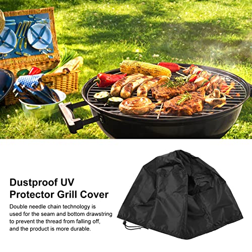 Vakitar Outdoor Garden Grill Cover Rainproof Dustproof UV Protector Barbecue Round Cover 52x37cm Durable Barbecue Cover