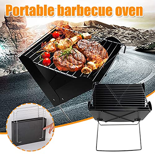 DIH Portable Folding Backpack Camping Grill, Portable Charcoal Folding Backpack BBQ Grill Barbecue Desk Tabletop Outdoor Steel Smoker BBQ for Picnic Garden Terrace Camping Travel