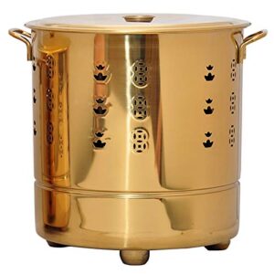qilin stainless steel incinerator, portable burning barrel, used in gardens, terraces, indoors, can incinerate waste, garbage, paper, leaves, 5 sizes, gold