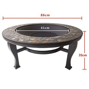 QILIN Outdoor Brazier, Garden Villa Barbecue Grill, Multifunctional Grilling Stove Charcoal Indoor Home Barbecue Table Brazier Table, 86×86×35CM