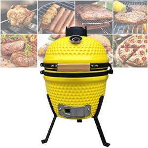 rjmolu smoker bbq grill for charcoal and kettle barbecues, outdoor kitchen style egg ceramic bbq grill for picnic garden terrace camping travel, suitable for 3-5 people, 13″