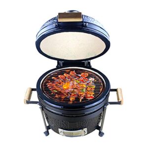 rjmolu ceramic bbq charcoal kamado grill smoker, roaster and grill, portable tabletop bbq grillfor picnic garden terrace camping travel