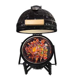 rjmolu 15 inch ceracmic kamado grill outdoor kitchen style egg ceramic bbq grill for picnic garden terrace camping travel