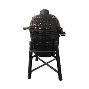 RJMOLU 15 Inch Ceracmic Kamado Grill Outdoor Kitchen Style Egg Ceramic BBQ Grill for Picnic Garden Terrace Camping Travel