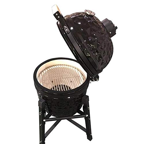 RJMOLU 15 Inch Ceracmic Kamado Grill Outdoor Kitchen Style Egg Ceramic BBQ Grill for Picnic Garden Terrace Camping Travel