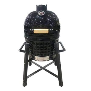 RJMOLU 15 Inch Ceracmic Kamado Grill Outdoor Kitchen Style Egg Ceramic BBQ Grill for Picnic Garden Terrace Camping Travel