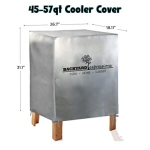 BACKYARD EXPRESSIONS PATIO · HOME · GARDEN 912399 Outdoor Patio Cover-600D Oxford Cloth- Grey- Works with 45 or 57 Quart Coolers-Backyard Expressions