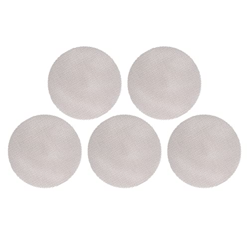 Garden kit 5Pcs High Temperature Resistant Barbecue Round Mat Reusable Non Stick BBQ Grill Grid Slice Pizza Mat 36cm Diameter(棕色)