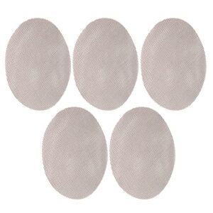 Garden kit 5Pcs High Temperature Resistant Barbecue Round Mat Reusable Non Stick BBQ Grill Grid Slice Pizza Mat 36cm Diameter(棕色)