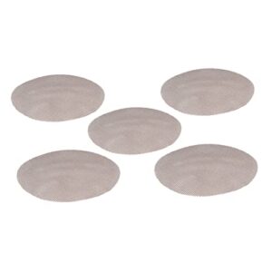 Garden kit 5Pcs High Temperature Resistant Barbecue Round Mat Reusable Non Stick BBQ Grill Grid Slice Pizza Mat 36cm Diameter(棕色)