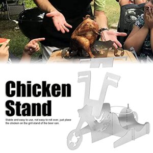 RvSky Garden Supplies Chicken Stand Portable Stainless Steel Grill Beer Can Holder for Family Gathering BBQ Supplies