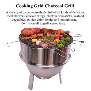 NEWCES Safety Certification Portable Charcoal Grill Barbecue BBQ Smoker Grill Stainless Steel BBQ Hanger Grill for Outdoor Camping Garden Backyard Cooking Picnic Traveling