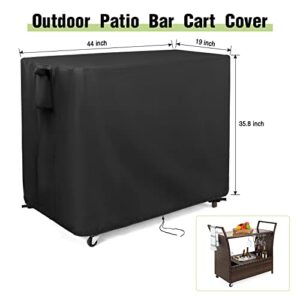 Guisong Outdoor Bar Cart Cover for Outdoor Rolling Wicker Bar Cart, Waterproof Cover for Outdoor Serving Cart, Heavy Duty Outdoor Beverage Cart Cover