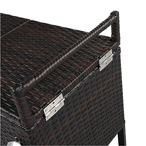 DZMARK 80QT Gradient Rattan with Wine Rack Stainless Steel Panel Drain Pipe Without Foam Freezer Incubator for Outdoor BBQ for Poolside, Backyard, Garden Powerful & Sturdy