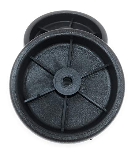 Nickanny's Set of 2 Replacement BBQ Grill Wheels Pair Set Kit-Solid Plastic Wheel 5” x 1.5” w/ 3/8” Axle Hole for Outdoor Charcoal Gas Smoker Barbecue Pit- Rueda and Llantas Parts