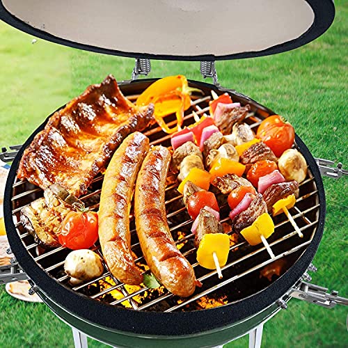 WHNB 13 Inch Mini Grill Garden Ceramic Charcoal Grills Multifunctional Outdoor Without Side Table for BBQ, Camping and Picnic -Black