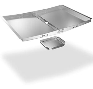 grease tray with catch pan – universal drip pan for 4/5 burner gas grill models from dyna glo, nexgrill, expert grill, kenmore, bhg and more – stainless steel grill replacement parts(24″-30″)