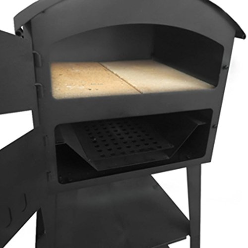 Tidyard Outdoor Pizza Oven Charcoal-Fired with 2 Fireclay Stones for Garden Chimney BBQ Smoker Bread