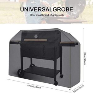 FRGHF Barbecue cover, dust proof BBQ cover, waterproof barbecue protective cover, garden grill cover with storage bag, 145 x 61 x 117 cm