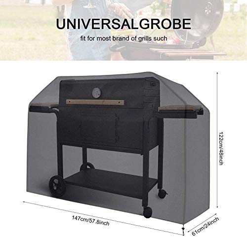 FRGHF Barbecue cover, dust proof BBQ cover, waterproof barbecue protective cover, garden grill cover with storage bag, 145 x 61 x 117 cm