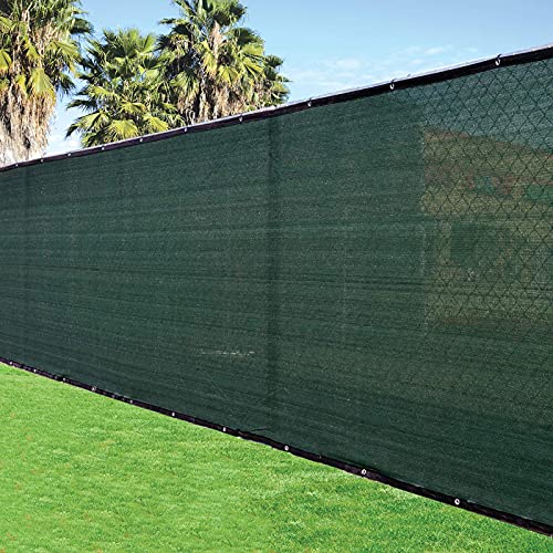 Fence4ever 4'x50' 4ft Tall 3rd Gen Olive Green Fence Privacy Screen Windscreen Fabric Mesh Tarp w/Aluminum Grommets for Home, Garden, Yard