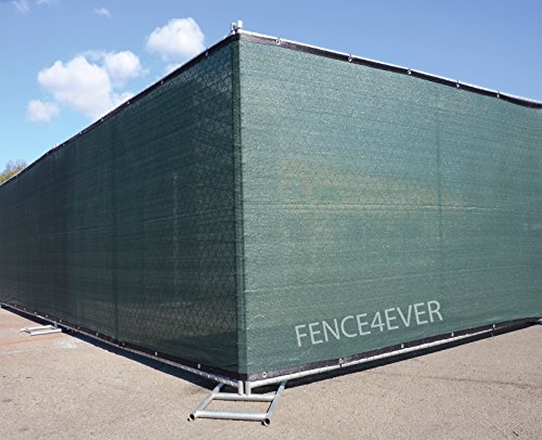 Fence4ever 4'x50' 4ft Tall 3rd Gen Olive Green Fence Privacy Screen Windscreen Fabric Mesh Tarp w/Aluminum Grommets for Home, Garden, Yard