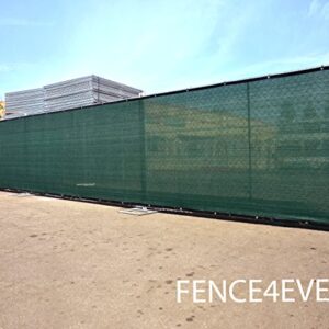 Fence4ever 4'x50' 4ft Tall 3rd Gen Olive Green Fence Privacy Screen Windscreen Fabric Mesh Tarp w/Aluminum Grommets for Home, Garden, Yard