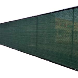 Fence4ever 4'x50' 4ft Tall 3rd Gen Olive Green Fence Privacy Screen Windscreen Fabric Mesh Tarp w/Aluminum Grommets for Home, Garden, Yard