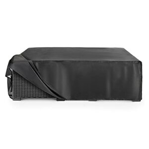 UMINEUX Outdoor Waterproof Patio Furniture Covers,420D Oxford Polyester Black Rectangular Sectional Furniture Set Covers with Windproof Buckles Air Vents (90" L x64 W x 28" H)