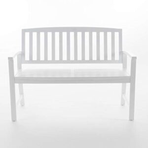 christopher knight home loja outdoor acacia wood bench, pu white