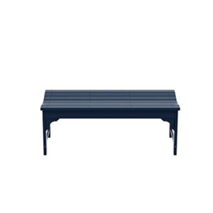 WO Laguna Poly Garden 48" Backless Bench, Navy Blue