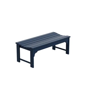 WO Laguna Poly Garden 48" Backless Bench, Navy Blue