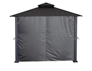apex garden four-side privacy curtain set for 10-ft x 10-ft gazebo (10-ft x 10-ft, charcoal)