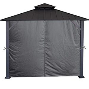 APEX GARDEN Four-Side Privacy Curtain Set for 10-Ft x 10-Ft Gazebo (10-ft x 10-ft, Charcoal)