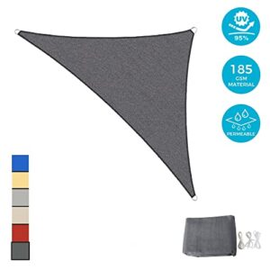 LAUREL CANYON 12' x 12' x 17' Sun Shade Sail Right Triangle UV Bloack Patio Canopy for Outdoor Lawn Garden, Dark Gray Color