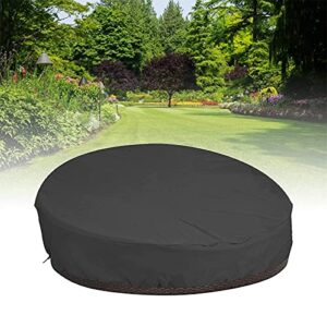 Patio Daybed Cover Round 420D Waterproof Heavy Duty Outdoor Canopy Daybed Sofa Cover All Weather Patio Garden Furniture Protector 87" Black