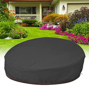 Patio Daybed Cover Round 420D Waterproof Heavy Duty Outdoor Canopy Daybed Sofa Cover All Weather Patio Garden Furniture Protector 87" Black