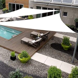 kool koi shade triangle 12′ x 12′ x 12′ white sun shade sail patio garden outdoor cover breathable uv proctection – custom