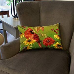 Toland Home Garden Decorative Birds N Berries Fall Autumn Cardinal Bluebird 12 x 19 Inch Pillow Case (2-Pack)