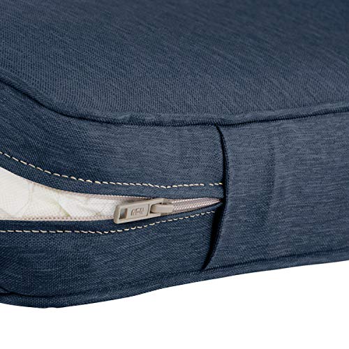 Classic Accessories Montlake FadeSafe Water-Resistant 44 x 20 x 3 Inch Outdoor Chair Cushion Slip Cover, Patio Furniture Cushion Cover, Heather Indigo, Patio Furniture Cushion Covers