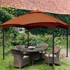 CoastShade Patio 10X12 Replacement Canopy Roof for Lowe's Allen Roth 10X12 Gazebo Backyard Double Top Gazebo #GF-12S004B-1（Rust）