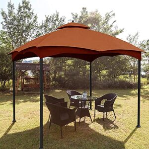 CoastShade Patio 10X12 Replacement Canopy Roof for Lowe's Allen Roth 10X12 Gazebo Backyard Double Top Gazebo #GF-12S004B-1（Rust）