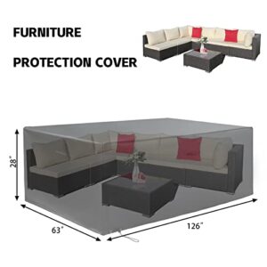 KAWIVAST Patio Furniture Covers Waterproof, Outdoor Furniture Cover, Outdoor Table Covers Waterproof Rectangle, Weatherproof Patio Sectional Cover, Outdoor Furniture Covers for Patio Furniture