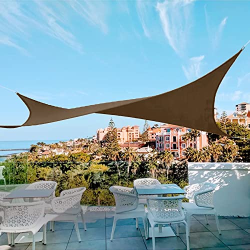 AwnPro Sun Shade Sail 12' x 16' Rectangle Canopy Awning Fabric Permeable Pergolas Top Cover 180 GSM UV Block Fabric 180 GSM UV Block Fabric, for Outdoor Patio Lawn Garden Backyard Awning Brown