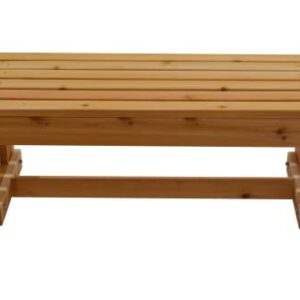 Premium Cedar Outdoor Garden Bench with Flat Seat (48” Wide, 18” Deep, 17” Tall)