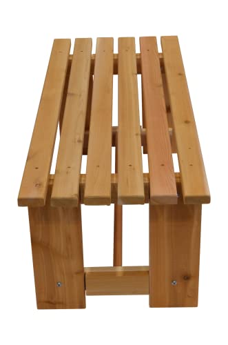 Premium Cedar Outdoor Garden Bench with Flat Seat (48” Wide, 18” Deep, 17” Tall)